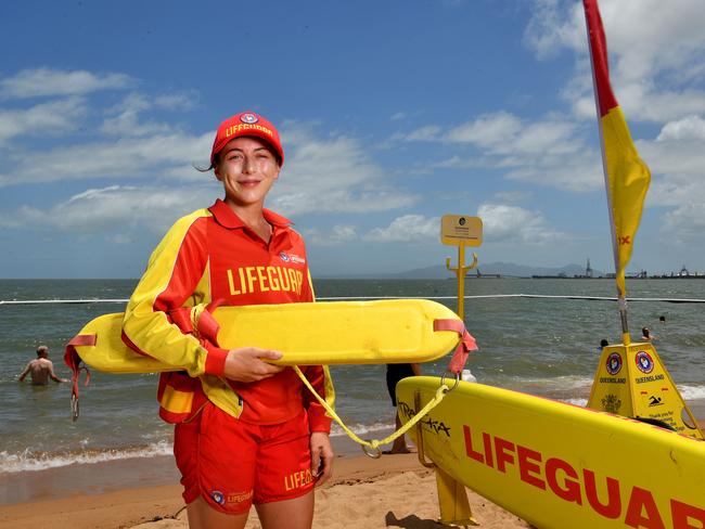 Senior lifeguard Piper-Lily Davidt on the Strand. Picture: Evan Morgan