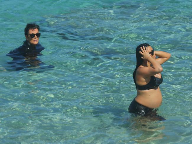 Kim Kardashian and mum Kris Jenner enjoying the crystal clear water in St. Barts.