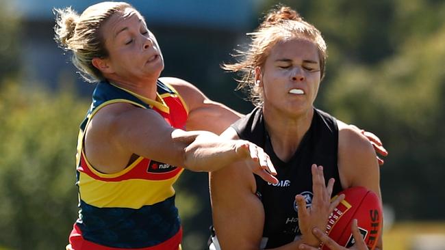 Courtney Cramey in action for the Crows. Picture: Getty Images