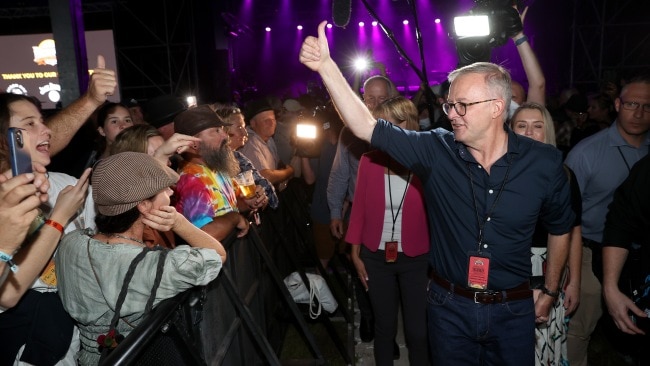 Mr Albanese's diagnosis comes after a busy first two weeks of the campaign where he visited places such as the Bluesfest in Byron Bay, NSW. Picture: Toby Zerna