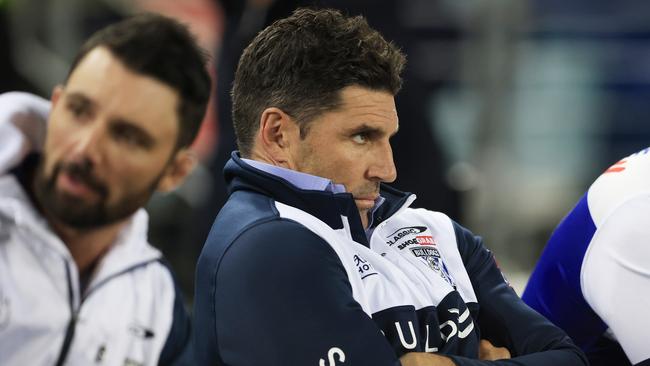 Bulldogs coach Trent Barrett rued the team’s poor discipline and ball control. Picture: Mark Evans/Getty Images