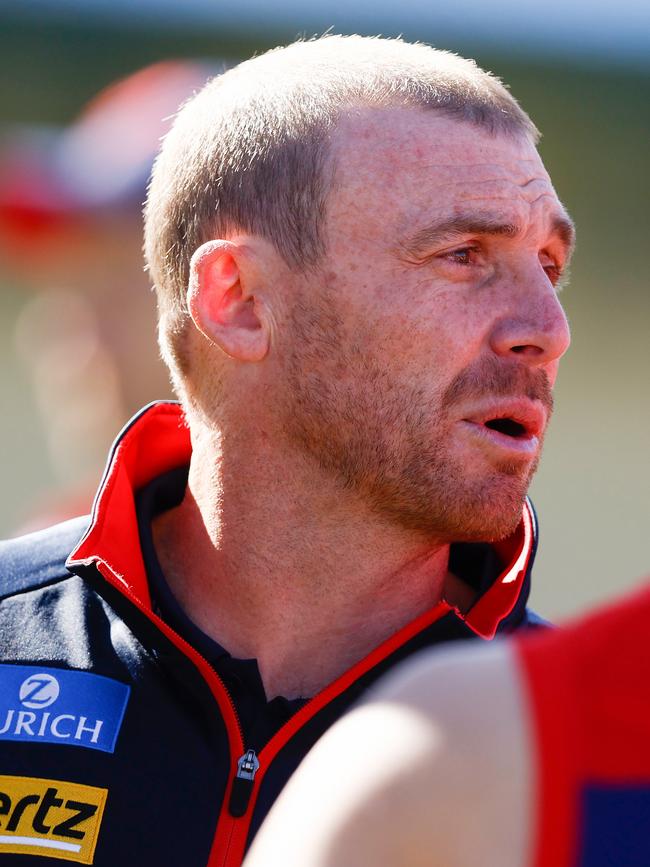 Simon Goodwin’s side copped a hiding against Fremantle. Picture: Getty Images