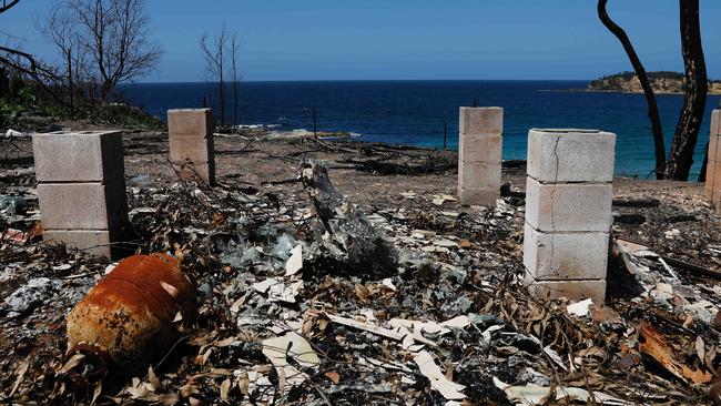 Collette Dinnigan’s North Rosedale home destroyed by bushfires on New Year’s Eve Picture: Jane Dempster