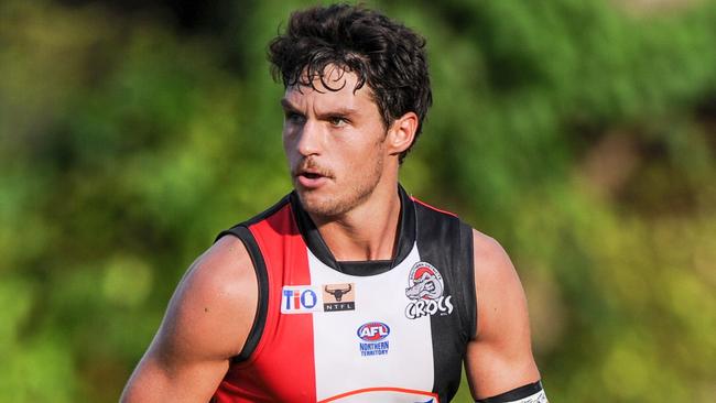 Hard running defender Michael Bowden will be back in the Southern Districts side for Saturday’s knockout elimination final against the Buffaloes. Picture: Felicity Elliott AFLNT/MEDIA