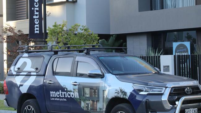 Fears are mounting for the future of a major home building firm. Crisis talks are being held with building giant Metricon as rising costs have it facing severe financial pain, with insiders fearing for its future. These are display homes at the Ã¢â¬ÅWestÃ¢â¬Â development at West Lakes. 19 May 2022. Picture Dean Martin