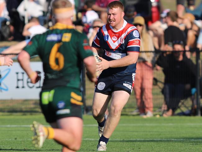 Camden prop Bailey Dickinson sizes up the opposition. Picture: Steve Montgomery