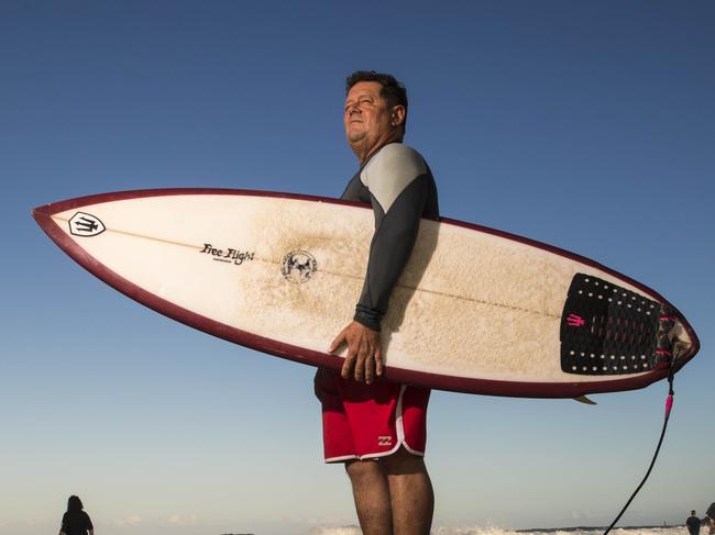 Surfer Terry Teece has gone into bat for Burleigh. Picture: Glenn Hunt