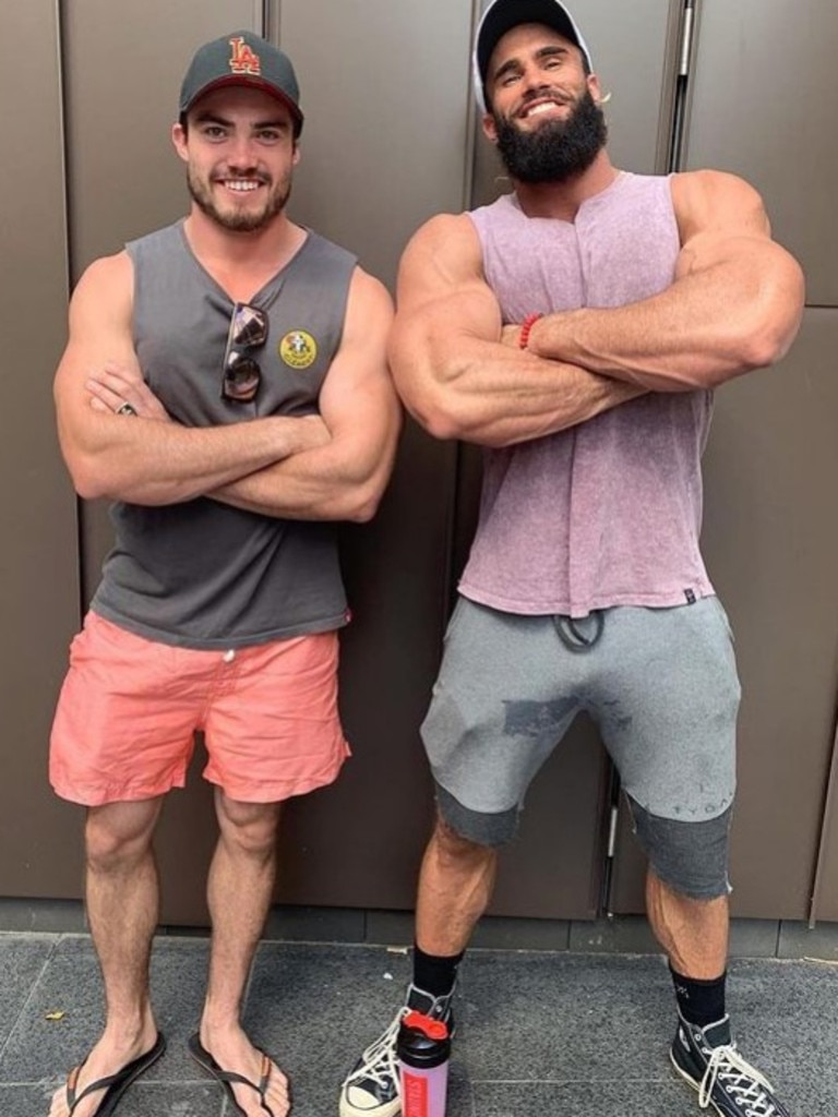 Edward and Calum Von Moger. Picture: Instagram / @calumvonbackup