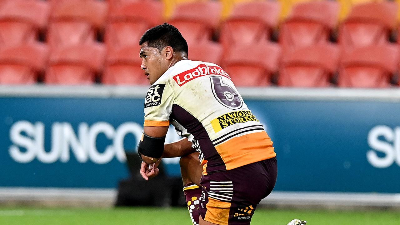 Anthony Milford stood up for his 150th Broncos game, but just couldn’t get it done. Picture: Getty Images.