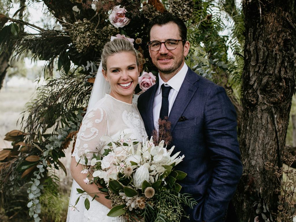 Edwina Bartholomew and husband Neil Varcoe on their weekend wedding. Picture: Edwina Robertson