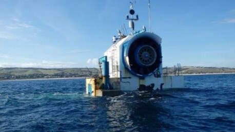 The seaward view of the Oceanlinx wave generator off Carrickalinga.