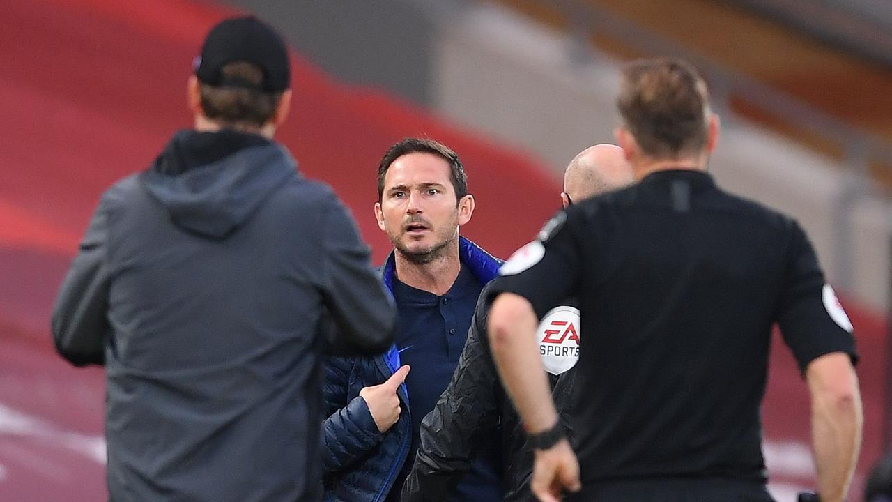 Chelsea boss Frank Lampard got into a heated confrontation with Liverpool’s manager, and offered a bitter word of warning after the match.