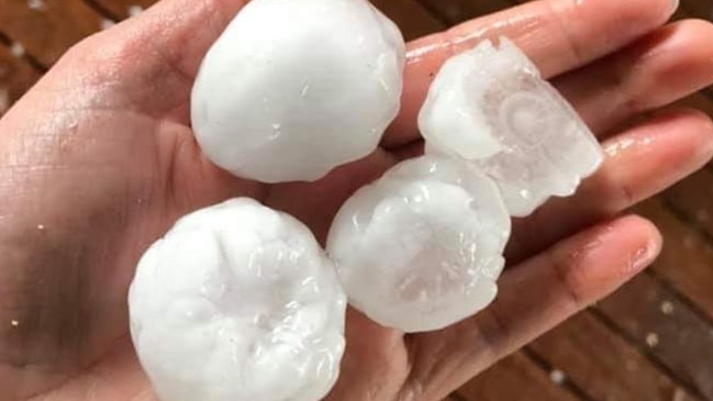 Some of the hail in Malvern.