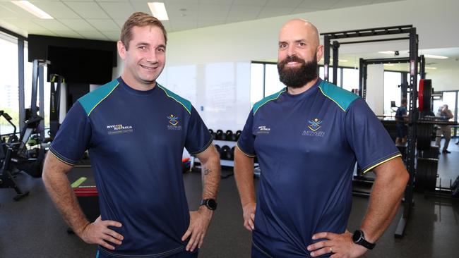 (L-R) Brian Heilbronn, JCU Lecturer in Sports and Exercise Science and Exercise Physiology and JCU Veterans Physical Activity and Sports Performance Program co-ordinator and Torben Louwen-Skovdam, Townsville veteran and Invictus Team Australia athlete