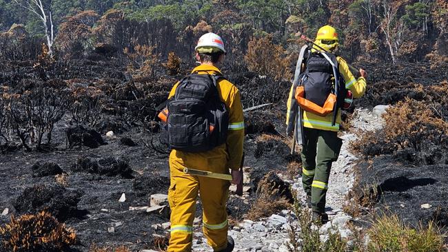 Canning Peak fire on February 21, 2025. Picture: Tasmania Fire Service