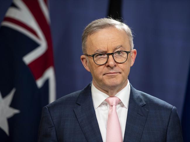 Prime Minister Anthony Albanese describes the Optus cyber attack as a “wake-up call” for the private sector in data security. Picture: Monique Harmer