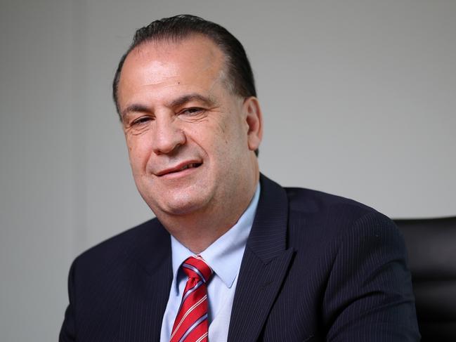 Racing NSW CEO Peter V'Landys pictured in their Sydney office boardroom. Picture: Jonathan Ng