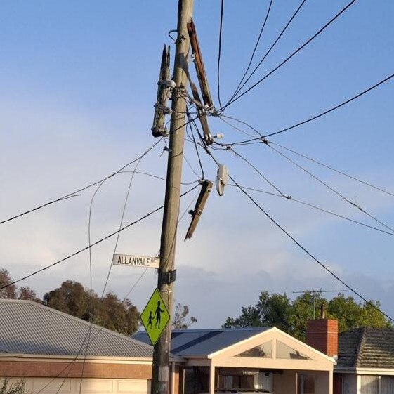 Damage in Leopold after the wild weather. Picture: Cam Ward