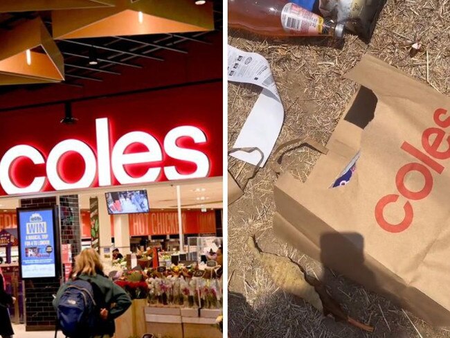 Coles have defended paper bags after a customer lashed out.