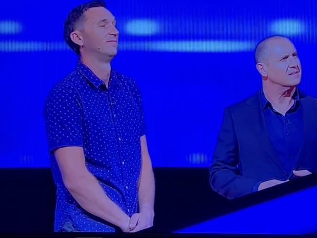 The moment drew laughs from all involved. Picture: 7 / The Chase Australia