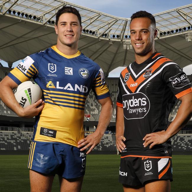 Former teammates and close friends Mitchell Moses and Luke Brooks. Picture: Chris Pavlich