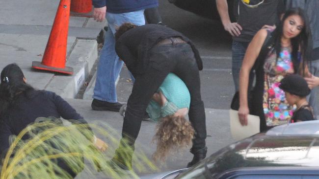 Dad time ... Keith Urban playing with his youngest daughter Faith Margaret after a taping of American Idol. Picture: Splash Media