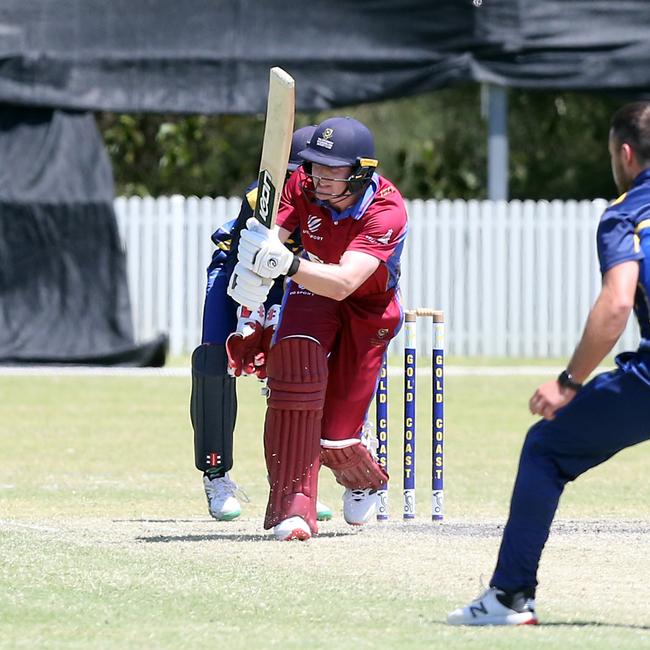 The Gold Coast Dolphins playing in the semi-final of the Qld Premier Cricket one day competition against University of Queensland at Bill Pippen Oval. 10 October 2021 Robina Picture by Richard Gosling