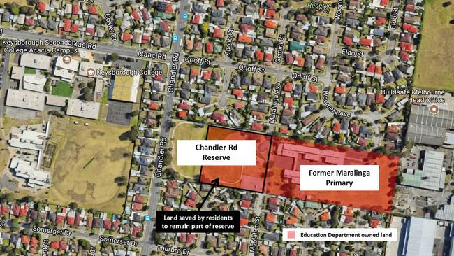 The section of Chandler Road Reserve saved from development by locals. Source: Google Maps.