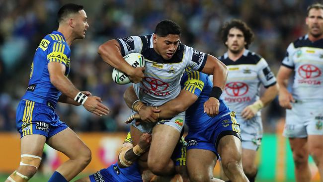 Jason Taumalolo on the charge for the Cowboys against the Eels. Picture: Brett Costello