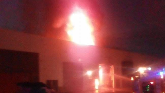 Images of a fire at a Biggera Waters factory: Picture: Facebook user Lion Tamer