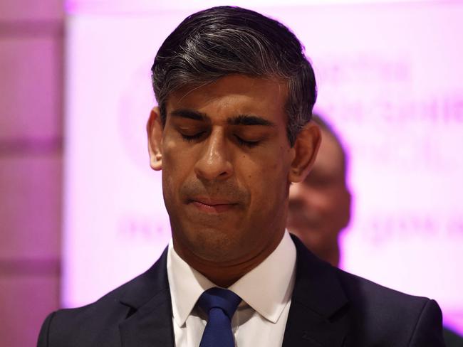 UK’s outgoing Prime Minister Rishi Sunak conceded early on Friday afternoon (AEST). Picture: AFP