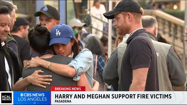 Meghan Markle and Prince Harry meet victims of the Los Angeles fires Picture: CBS