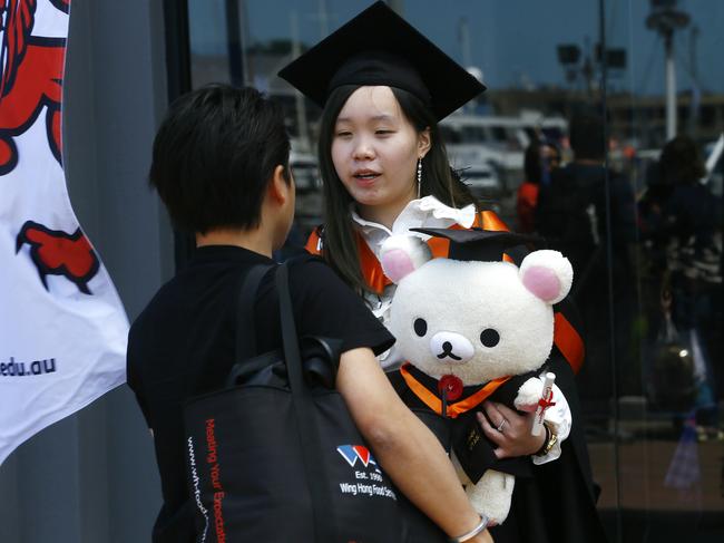 UTAS Graduations - Tasmanian School of Business and Economics and Graduate Research graduates are pictured before the ceremony. Picture: MATT THOMPSON