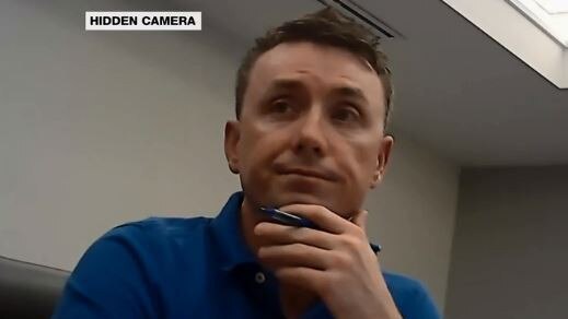 James Ashby is caught on a hidden camera in a meeting with NRA chiefs. Picture Al-Jazeera