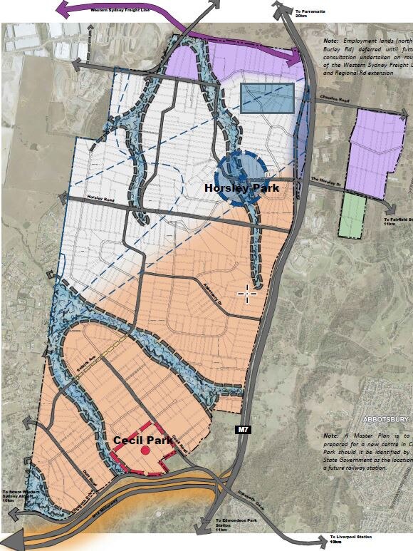 Preferred Structure Plan for redevelopment of Horsley Park and Cecil Park. Pic: Fairfield City Council
