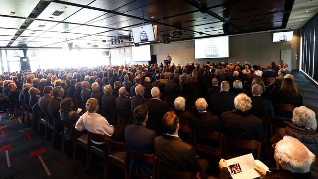A procession of football greats have gathered at the MCG to mourn Carlton legend Robert Walls. Picture: Getty