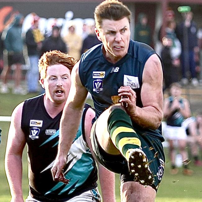 Matthew Lloyd takes to the field for Old Collegians Warriors in Warrnambool.