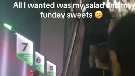 TikTok star chichiireanus posted a video of Tuesday’s blackout hitting the Pitt St Woolworths in Sydney. picture TikTok