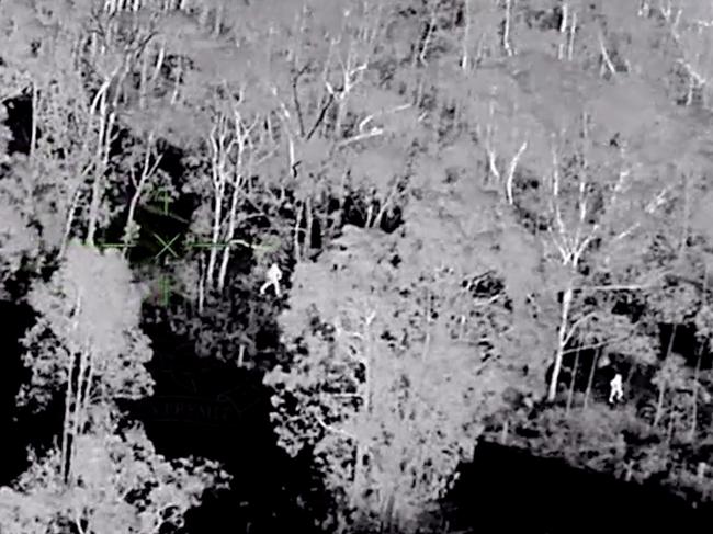 Pol Air vision of the search for the accused in Ootha in regional NSW. Picture: PolAir