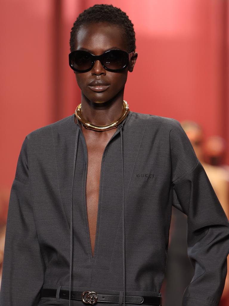 Achok on the runway. Picture: Daniele Venturelli/Getty Images for Gucci