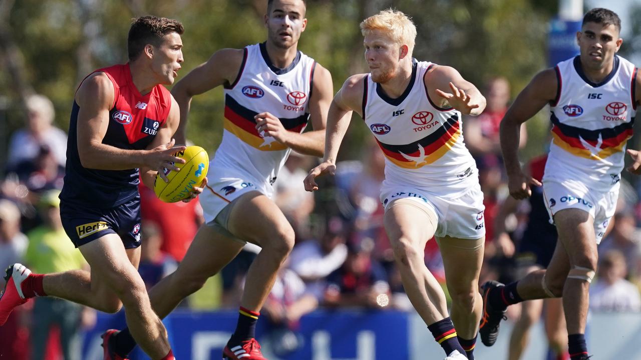 Jack Viney in action against the Crows. Picture: AAP Images