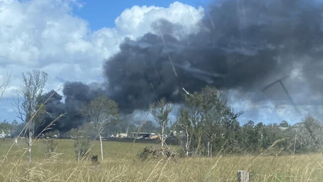 View of the Trenayr wrecking yard fire. Picture: Facebook