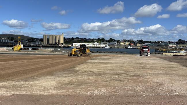 Construction work on Berth 3E at Devonport. Picture: Simon McGuire.