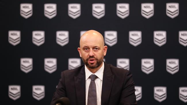 NRL CEO Todd Greenberg wants Nine and Foxtel to stick to their broadcast contracts. Picture: Matt King/Getty Images