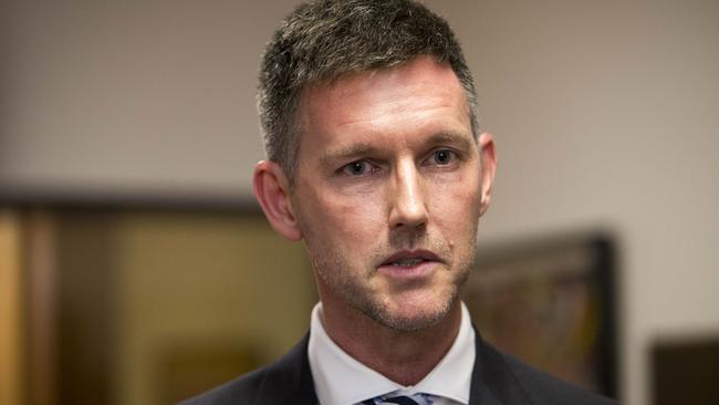 Queensland MP Mark Bailey speaks to the media yesterday. Picture: AAP