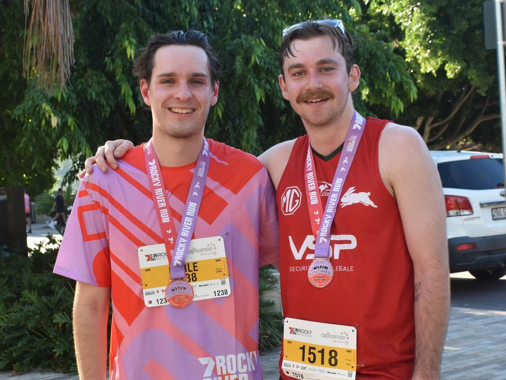 Caleb Sell and Reece Byrne ran the 10km at the annual Rocky River Run in Rockhampton on May 18, 2025.