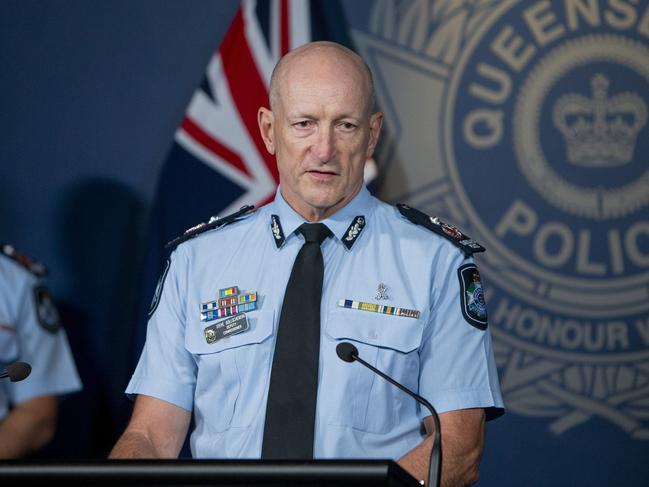 Queensland Deputy police commissioner, Steve Gollschewski talking at a  press  conference on Friday 14 October 2022. Picture: Jerad Williams