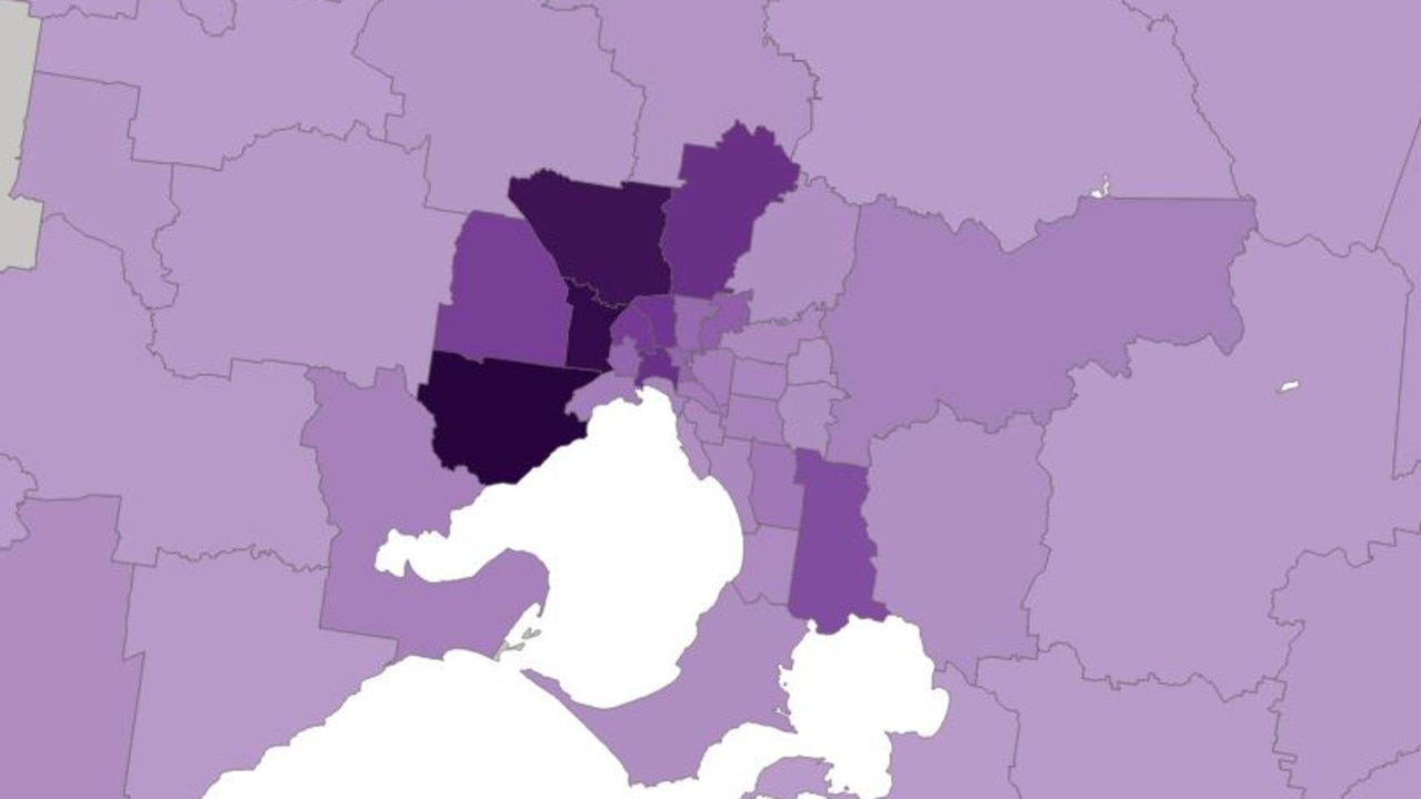 Confirmed COVID-19 cases in Victoria. Picture: Health and Human Services