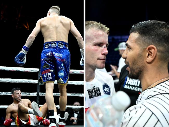 Billy Dib had to be restrained. Photo: No Limit Boxing.