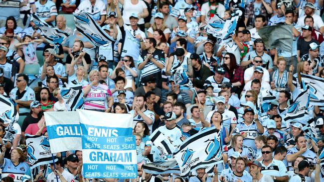 The Cronulla Sharks are one of three clubs to have recorded the greatest membership surge. Pic: Gregg Porteous